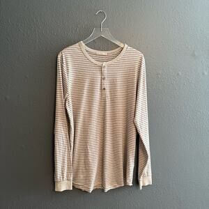 Marine Layer Respun Stripped Long Sleeve Henley Size M/L